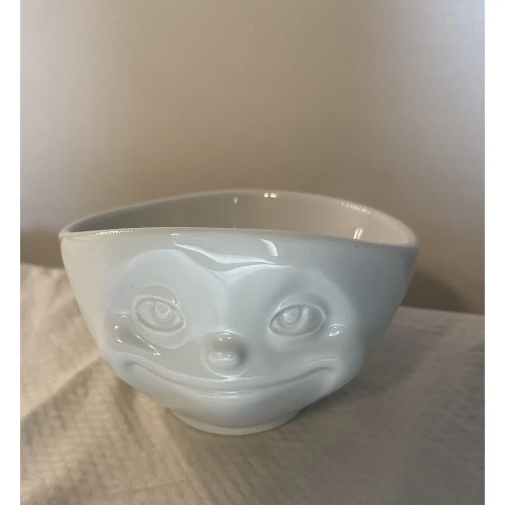 Tassen 58 Products Laughing Happy Face White Porcelain Cereal Bowl 16oz Germany - Picture 2 of 4